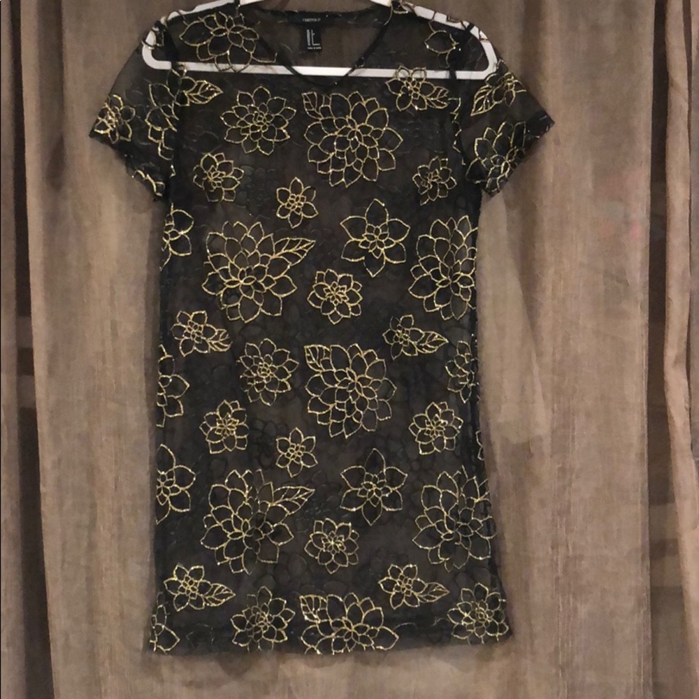 Sheer floral mesh dress